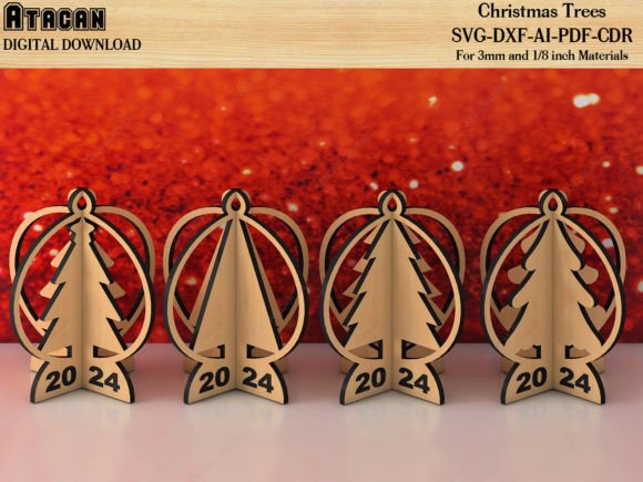 Download 3d Christmas Trees Puzzle Wood Laser Cut - Wood laser cut Collection