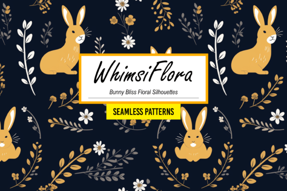 Download WhimsiFlora - Bunny Floral Silhouettes - Floral silhouettes Collection