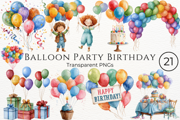 Download Balloon Party Birthday Clipart - Birthday Collection