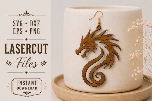 Download Dragon Earrings Wood Laser Cut SVG Files - Wood laser cut Collection
