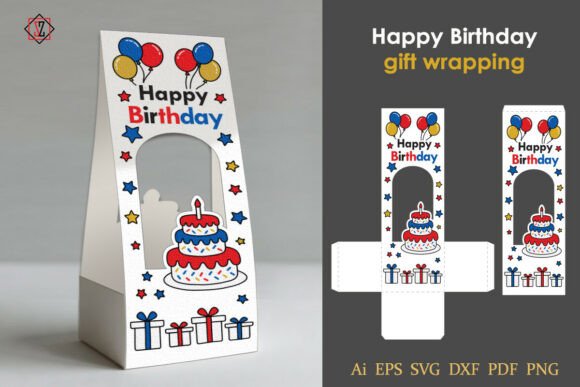 Download Vertical Birthday Gift Wrapping Template - Birthday Collection