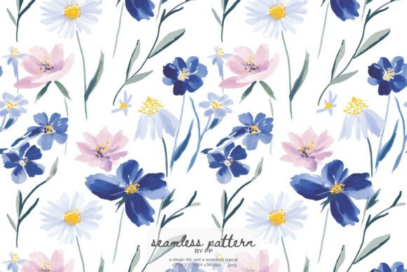 Download Blue Ditsy Floral Pattern - Floral pattern Collection