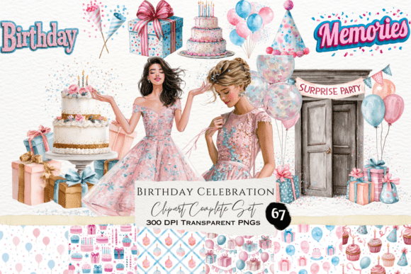 Download Birthday Celebration Watercolor Set - Birthday Collection