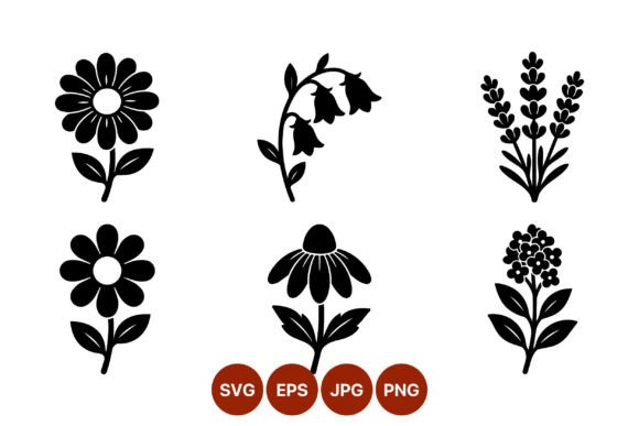 Download Black and White Floral Silhouettes - Floral silhouettes Collection