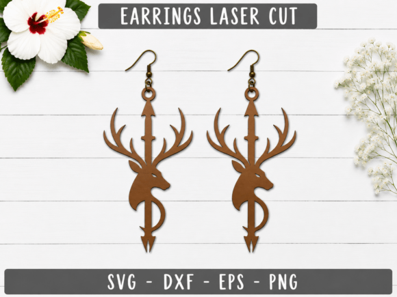 Download Deer Antler Wood Laser Cut Earrings SVG - Wood laser cut Collection