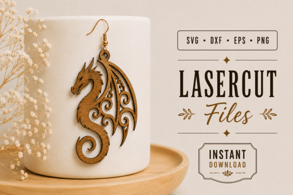 Download Dragon Earrings Wood Laser Cut SVG Files - Wood laser cut Collection